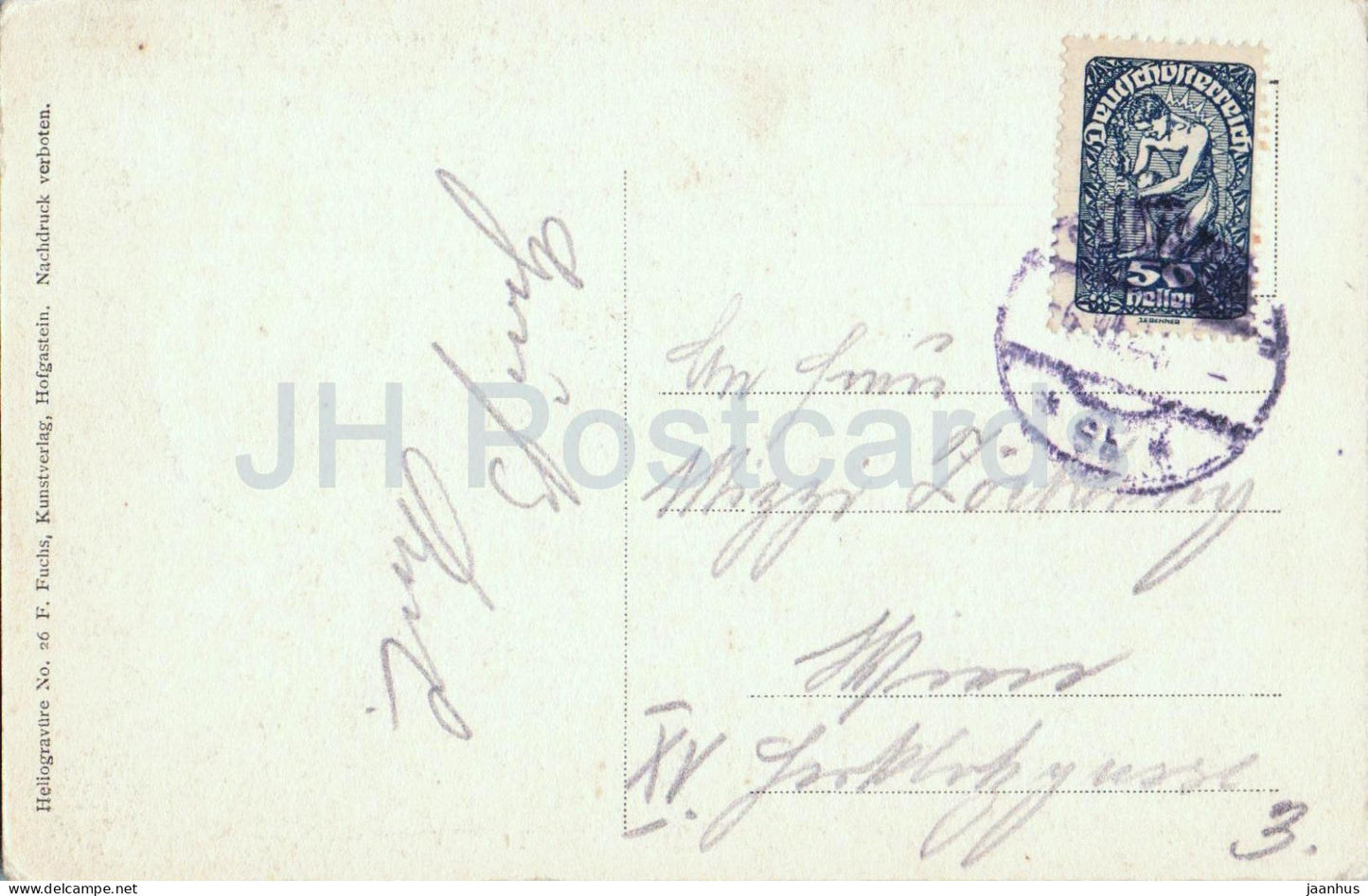 Badgastein - Schreckbrucke - bridge - river gorge - waterfall - No. 26 - old postcard - Austria - used