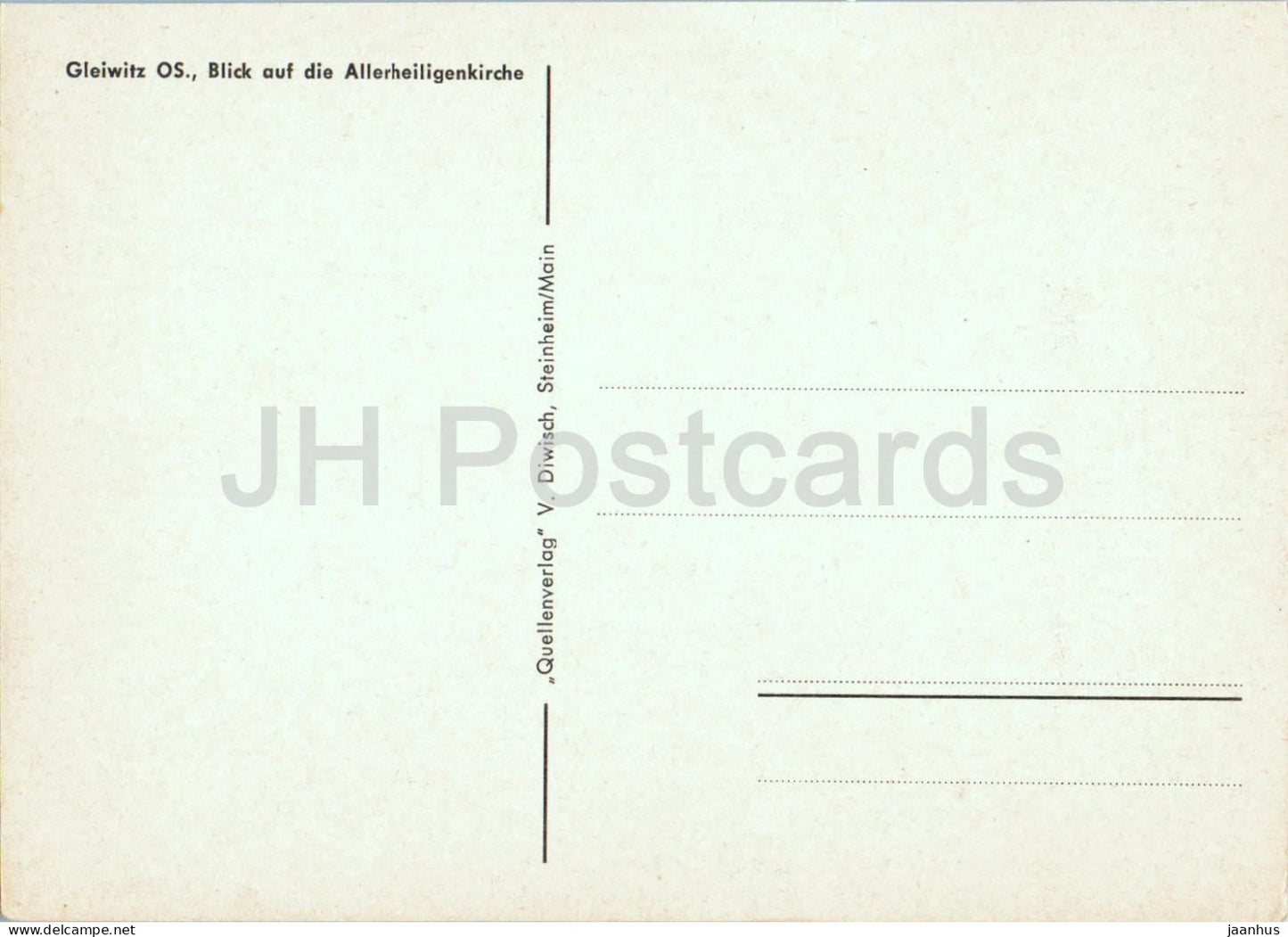 Gleiwitz OS - Blick auf die Allerheiligenkirche - church Gliwice - Schlesien - Silesia - old postcard - Poland - unused