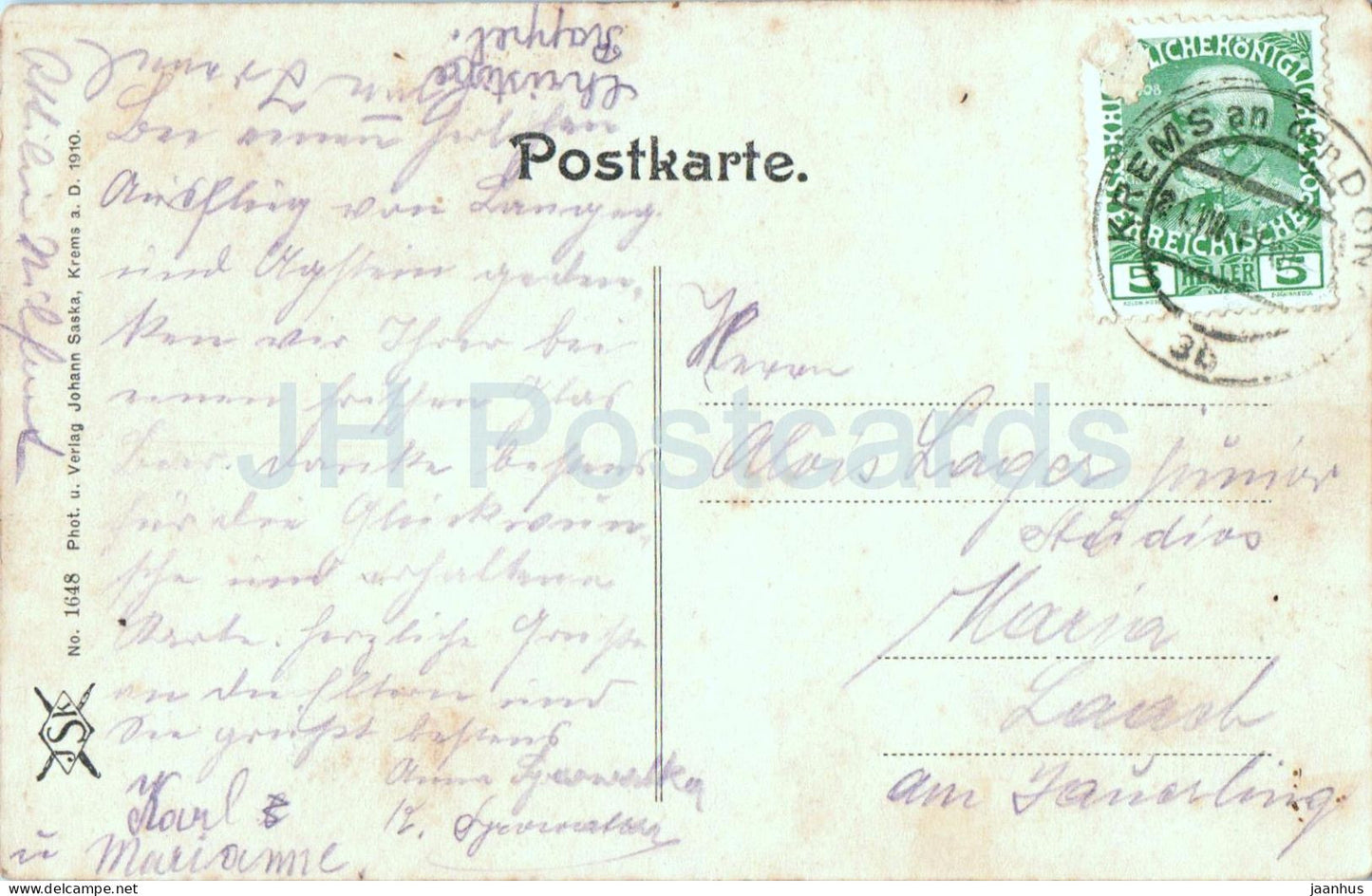 Ruine Aggstein in der Wachau - ruines du château - paysage - 1648 - carte postale ancienne - 1910 - Autriche - utilisé