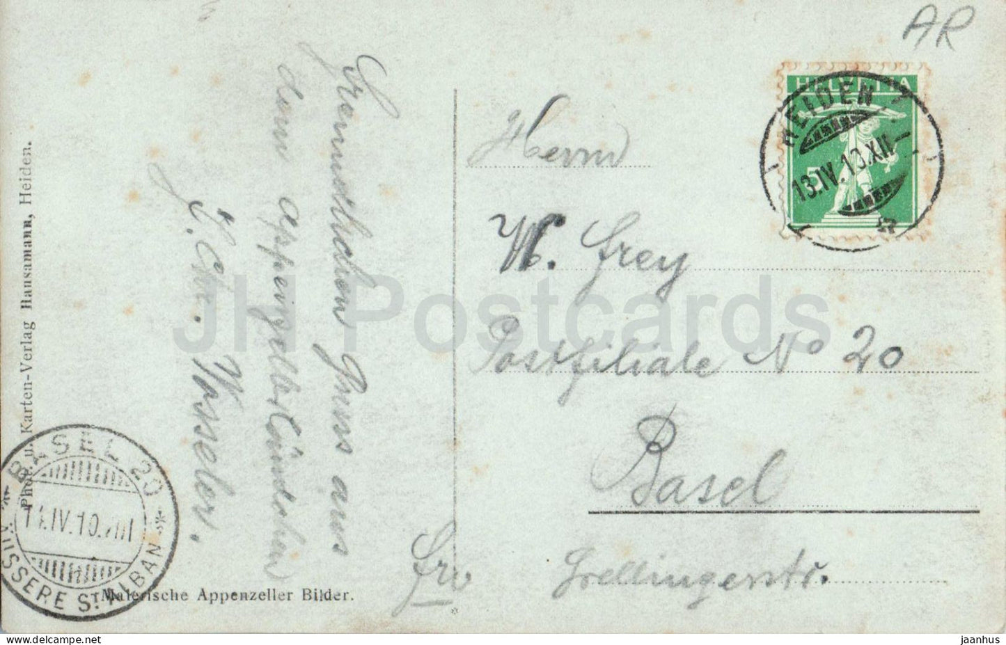 Heiden ? - Malerische Appenzeller Bilder - rue du village - carte postale ancienne - 1910 - Suisse - utilisé