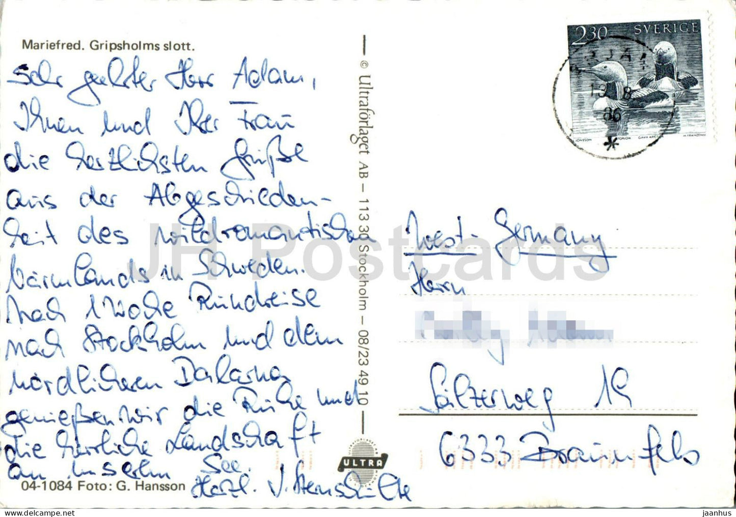 Mariefred - Gripsholms Slott - château - multiview - 1084 - 1986 - Suède - d'occasion