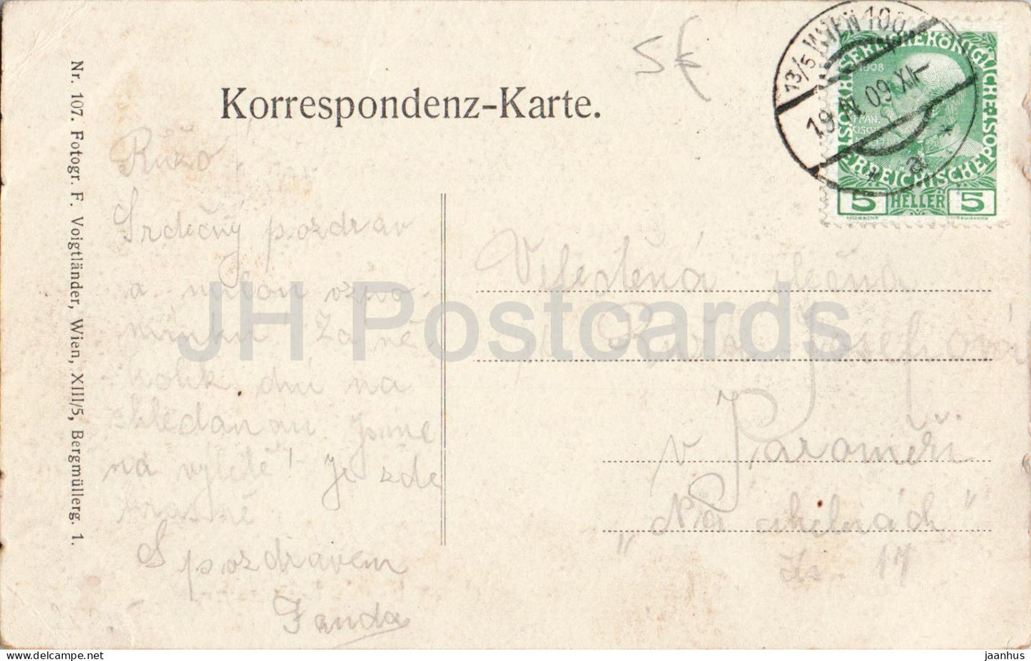 Wien Vienna - Gruss von der Knodelhutte - Anton Riedl’s Restauration - Restaurant - old postcard - 1909 - Austria - used