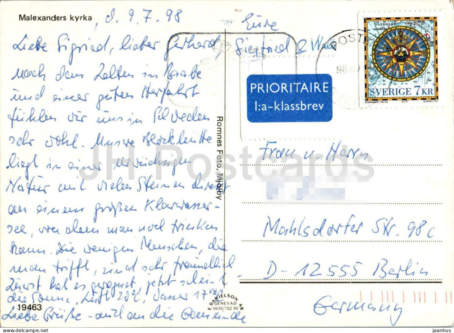 Malexanders Kyrka - Malexander - church - 19463 - 1998 - Sweden - used