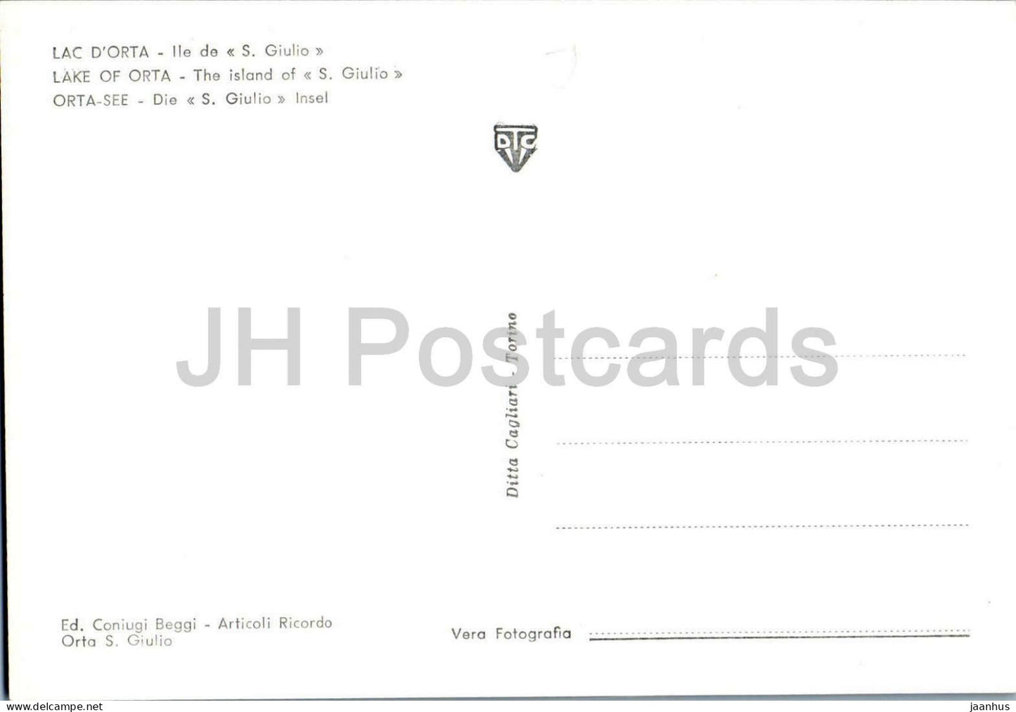 Lago d Orta - Isola S. Giulio - Lake Orta - San Giulio Island - boats - 23 - old postcard - Italy - unused