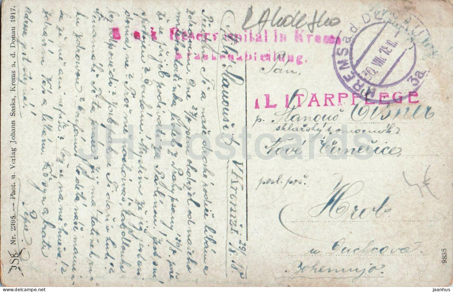 Krems a. d. Donau - Schillerstrasse - Feldpost - Militarpflege - 2395 - old postcard - 1918 - Austria - used