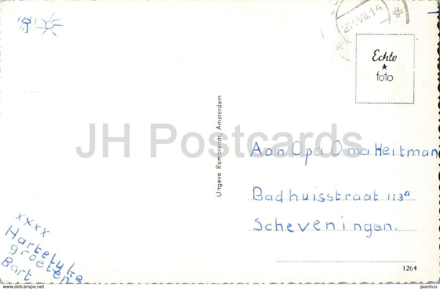 Zeilsport - Voile sportive - voilier - lac - bateau - vieille carte postale - Pays-Bas - ayant servi