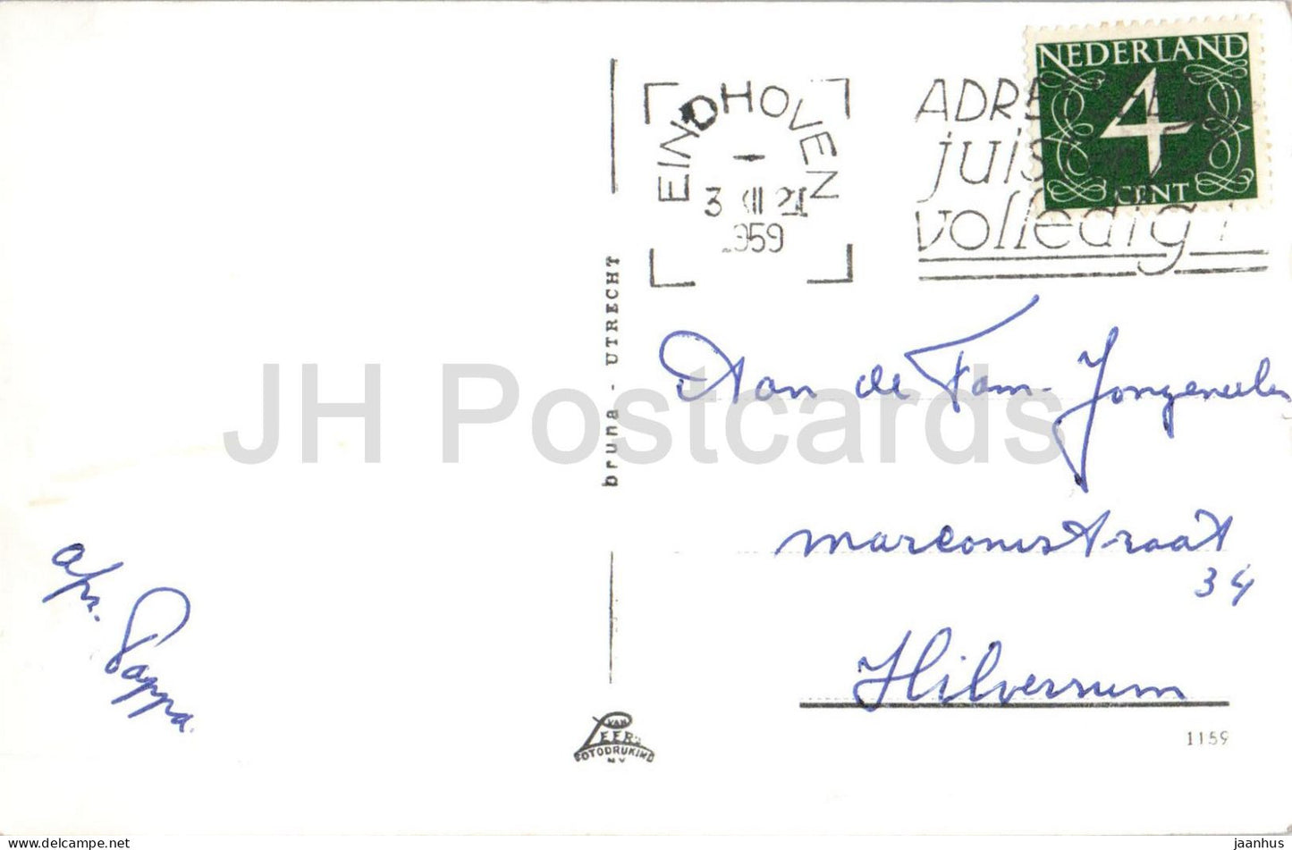 Groeten uit Eindhoven Grüße - Bahnhof - Kreuzung - Stationsplein - Multiblick alte Postkarte 1959 - Niederlande - gebraucht