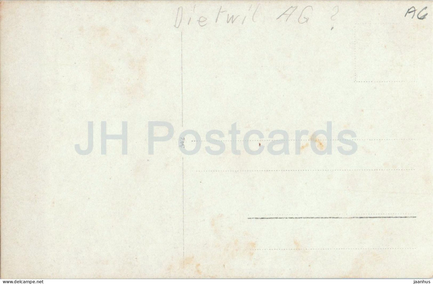 Dietwil AG ? - Bauernhaus - farmhouse - cow - horse - animals - photo - old postcard - Switzerland - unused