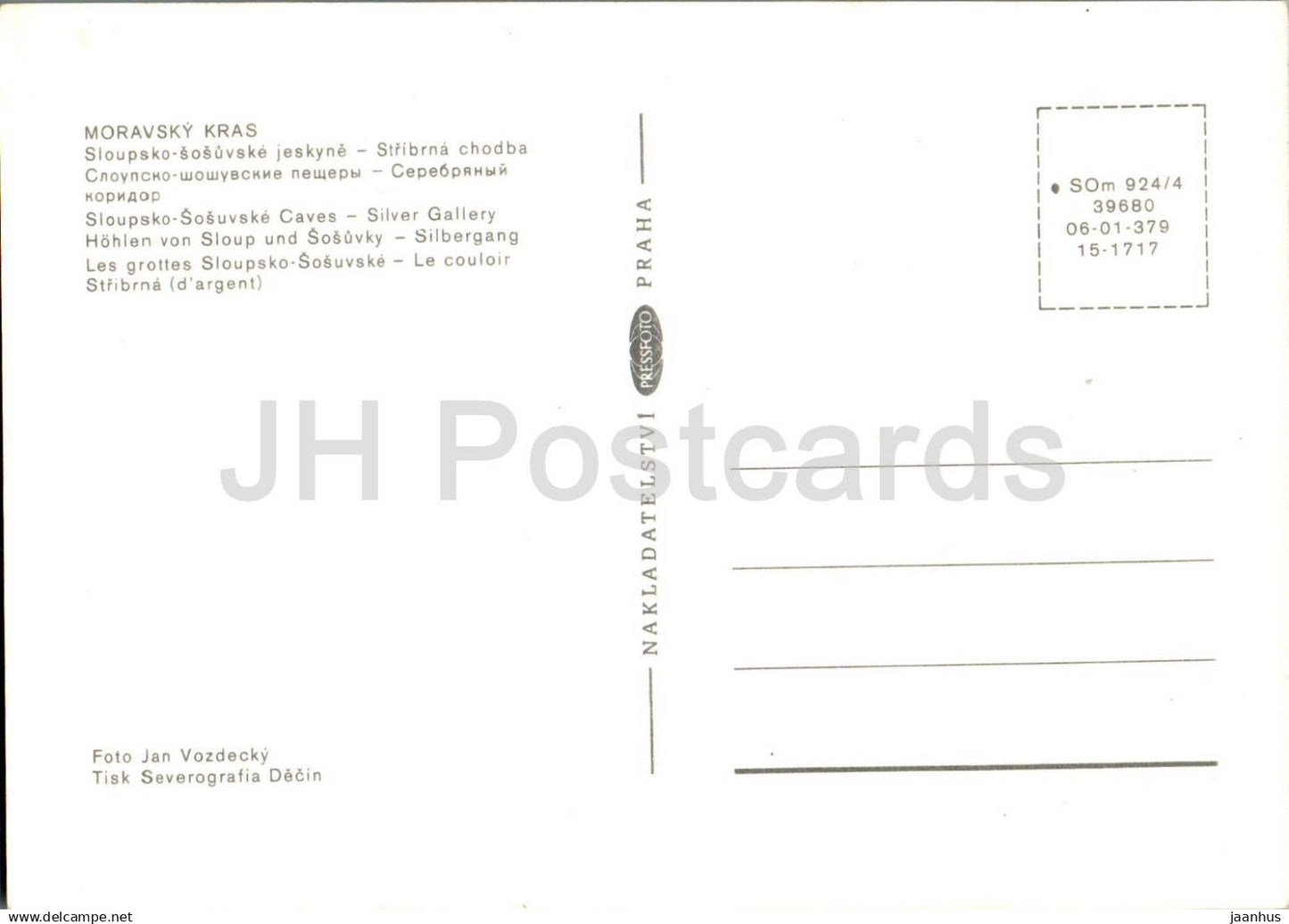Karst morave - Moravie - Grottes de Sloupsko Sosuvske - Galerie d'argent - République tchèque - Tchécoslovaquie - inutilisé