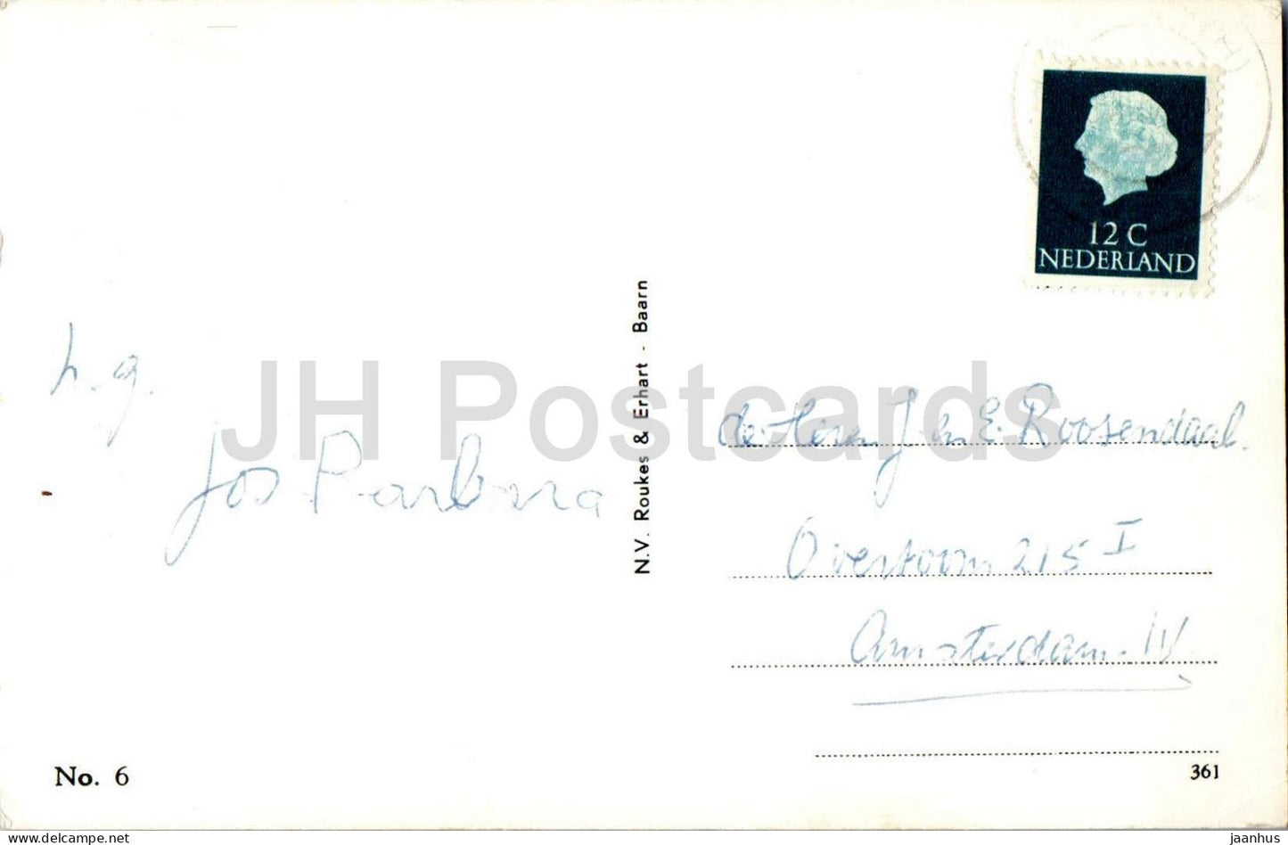 Laren N.H. - Basiliek van St. Jan - St. John Basilika - Kirche - 361 - alte Postkarte - 1950er Jahre - Niederlande - gebraucht