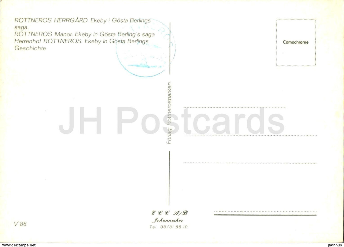 Rottneros Herrgard - Ekeby i Gosta Berlings Saga - manoir - V 88 - Suède - inutilisé