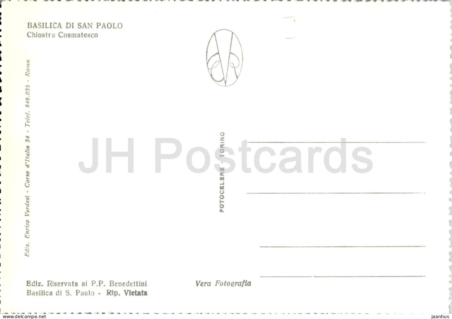Rom - Rom - Vatikan - Petersdom - Kreuzgang Cosmatesco - Kreuzgang - alte Postkarte - Italien - unbenutzt