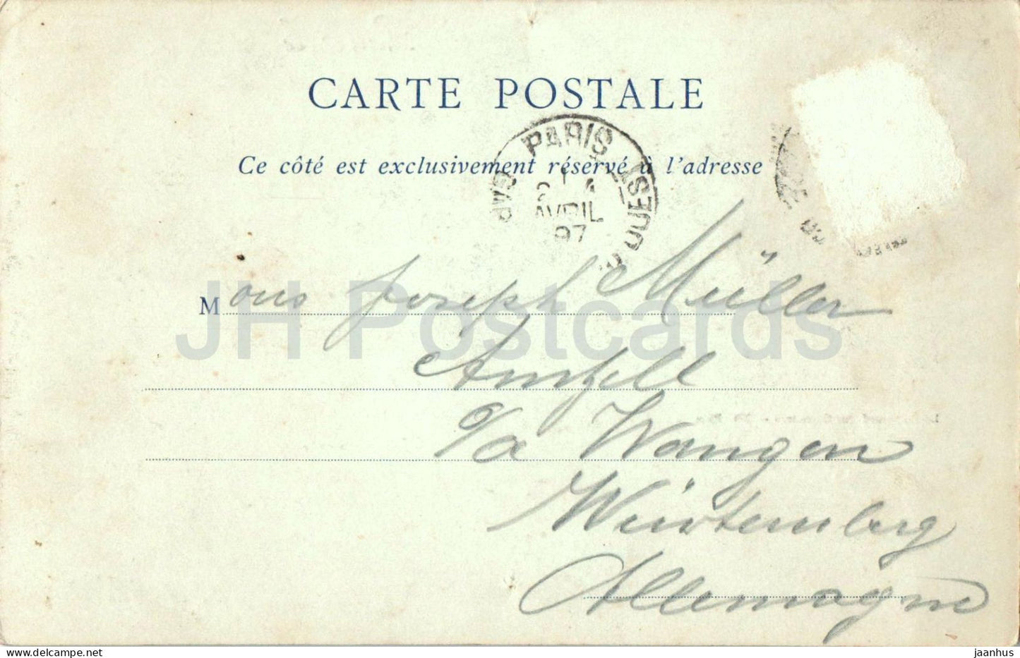 Paris - Le Boulevard des Capucines - horse carriage - old postcard - 1897 - France - used