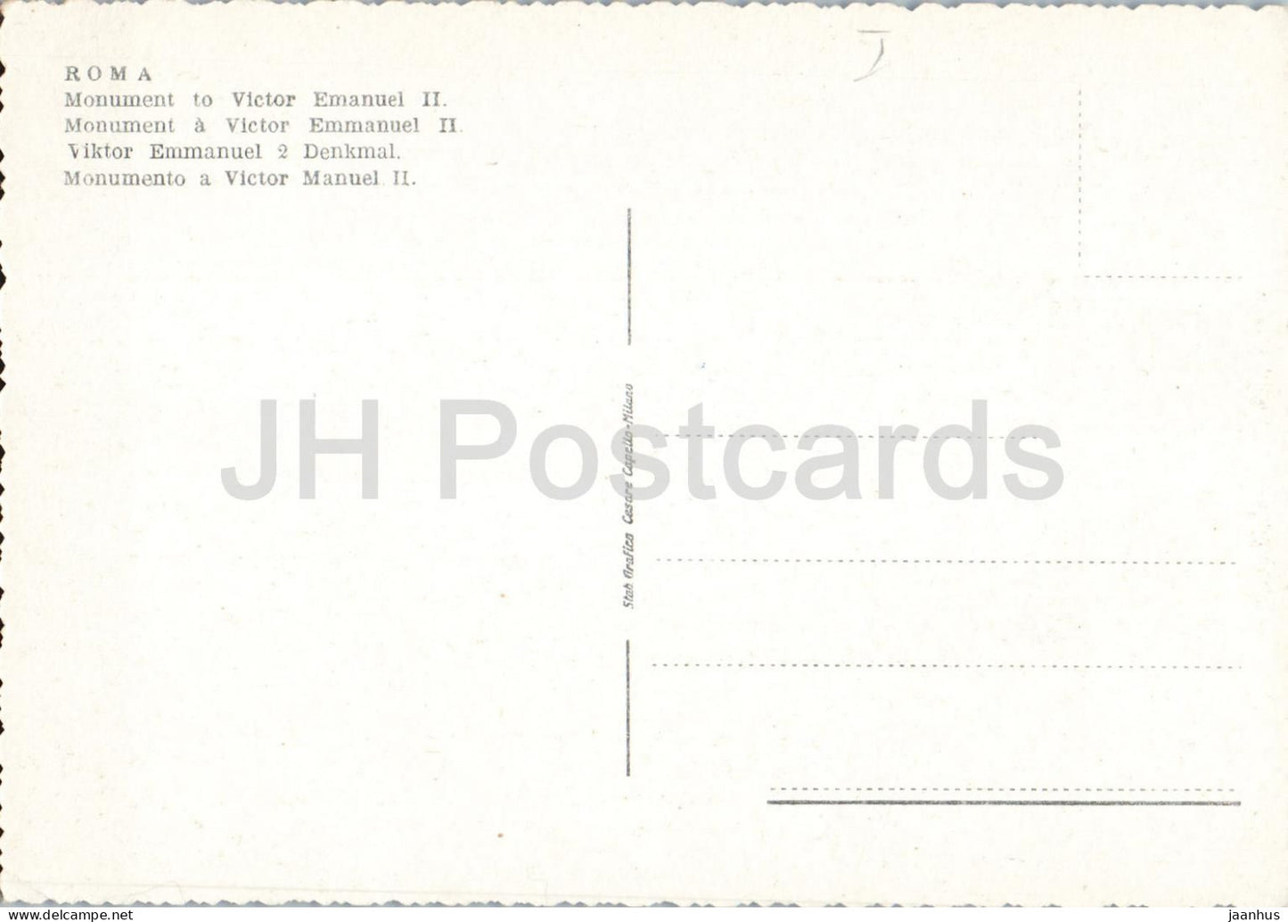 Roma - Rom - Monumento a Vittorio Emanuele II - Denkmal Viktor Emanuel II. - 1 - alte Postkarte - Italien - unbenutzt