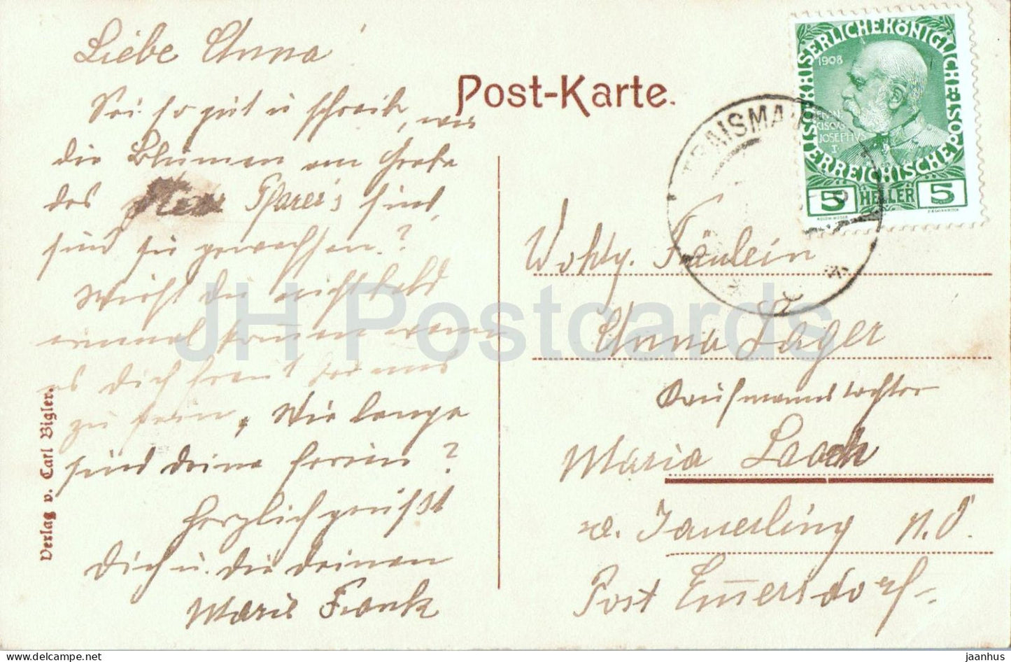 Badeanstalt Oberndorf a. Gebirg b. Traismauer - carte postale ancienne - années 1910 - Autriche - utilisé