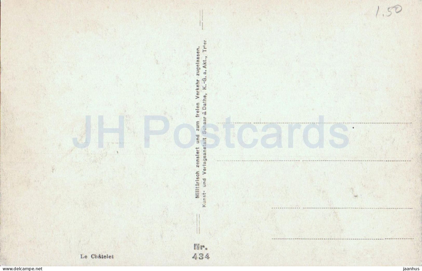 Le Chatelet - soldiers - military - WWI - 434 - old postcard - France - unused