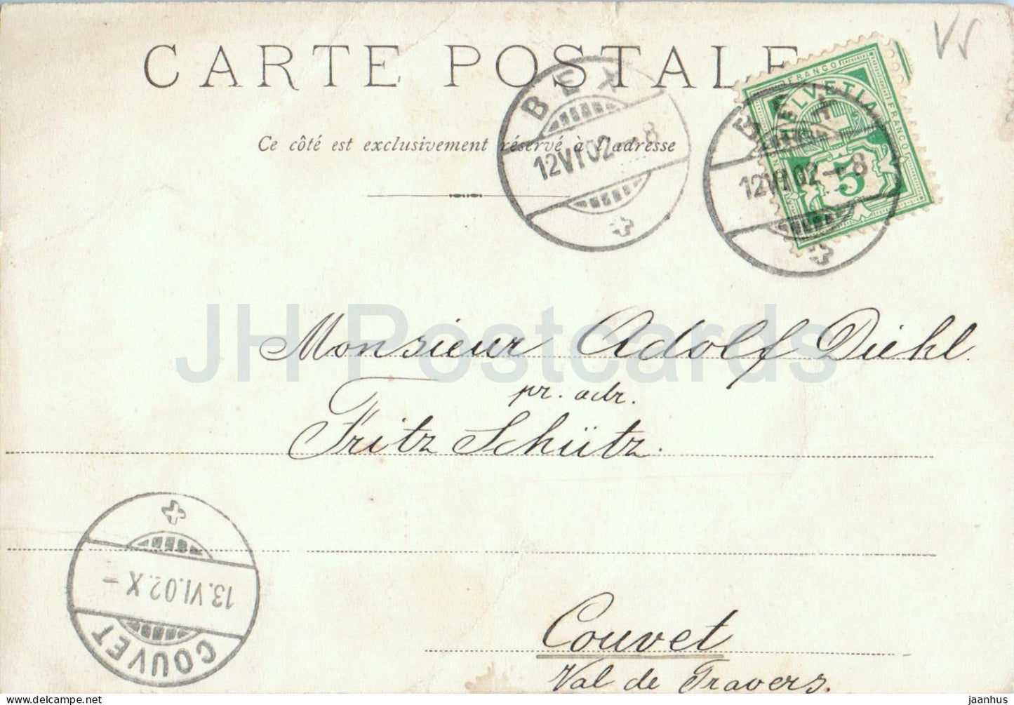 Saint Maurice – Eingang zur Grotte des Fees – Höhleneingang – alte Postkarte – 1902 – Schweiz – gebraucht
