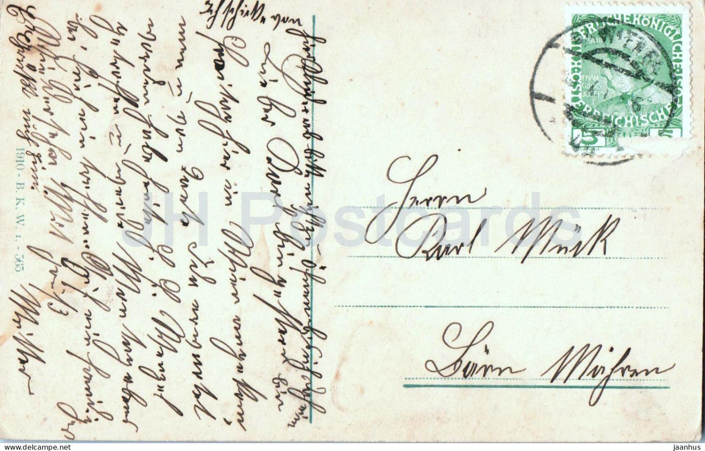 Wien - Vienna - Maximiliansplatz u. Votivkirche - cathedral - Nr. 565 - old postcard - 1910 - Austria - used