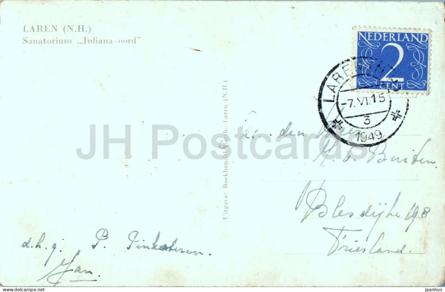 Laren - Uitzicht vanaf de terrassen - Ansicht - Sanatorium Juliana oord - alte Postkarte - 1949 - Niederlande - gebraucht