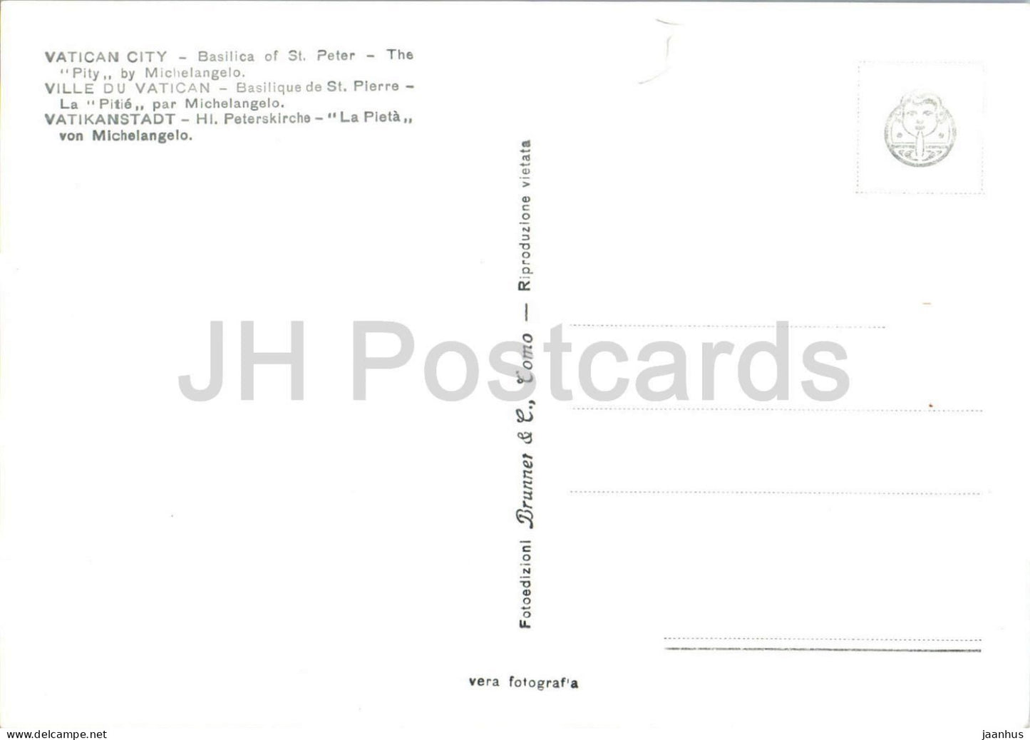 Rom - Rom - Vatikan - Petersdom - Michelangelos Pietà - Skulptur - alte Postkarte - Italien - unbenutzt