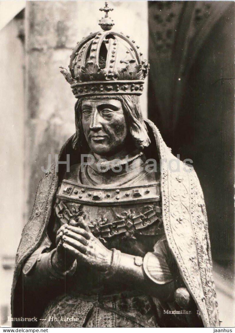 Innsbruck - Hofkirche - Maximilian I - Church - interior - statues - 87260 old postcard - Austria - unused - JH Postcards