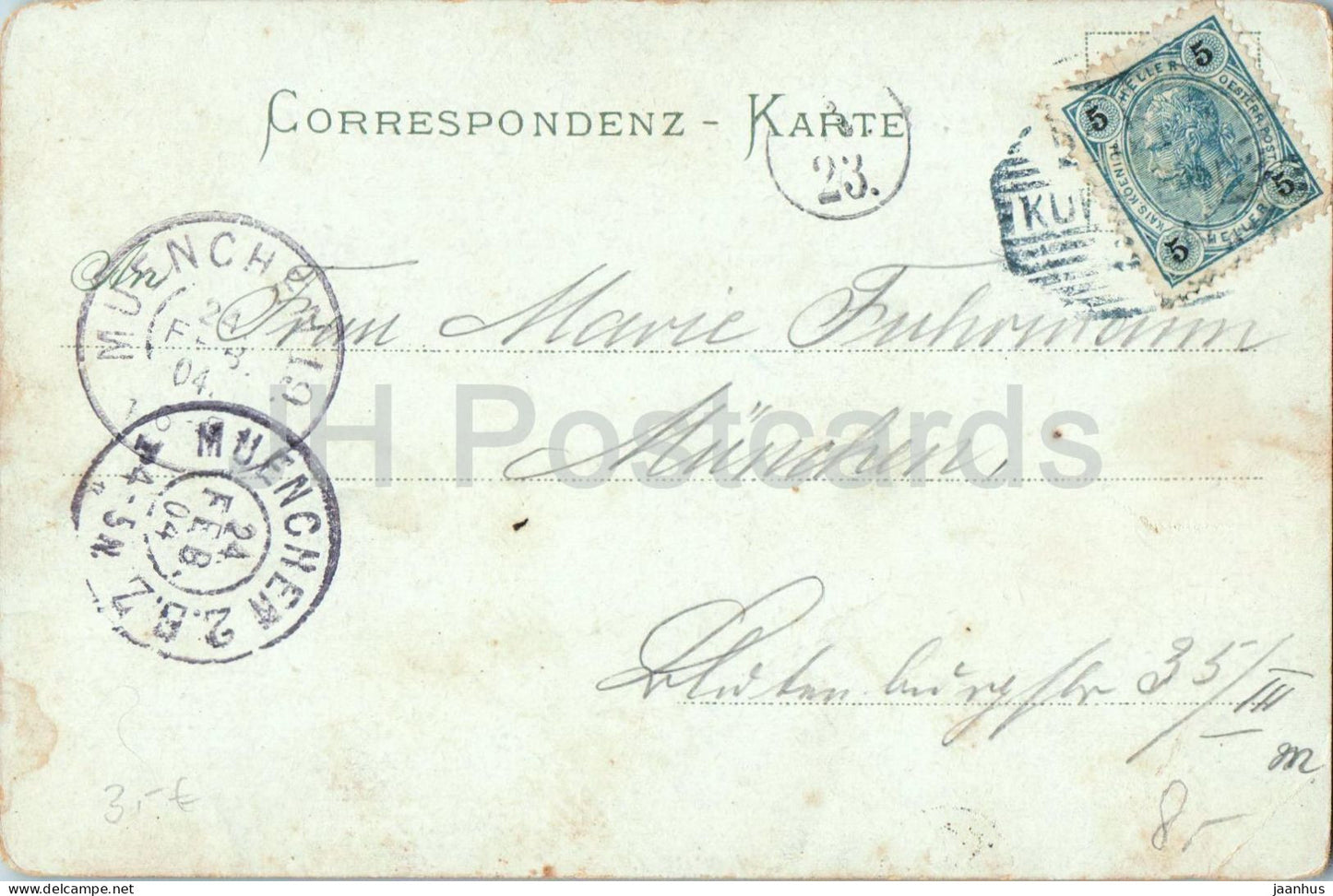 Kufstein v.d. Hochwacht gesehen - town - panorama - 8356 - old postcard - 1904 - Austria - used