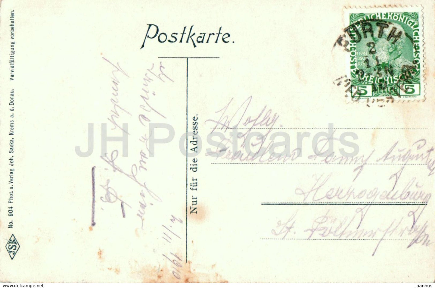 Furth Gottweig - 904 - old postcard - 1910 - Austria - used