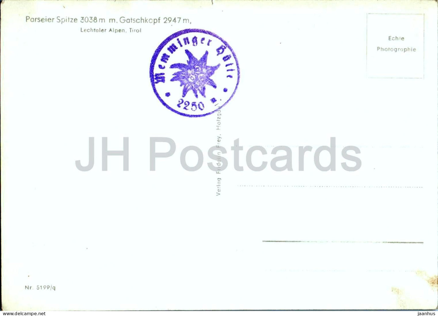 Parseier Spitze u. Gatschkopf - Lechtaler Alpen - Tirol - Parseierspitze - Alps - 5199 - old postcard - Austria - unused