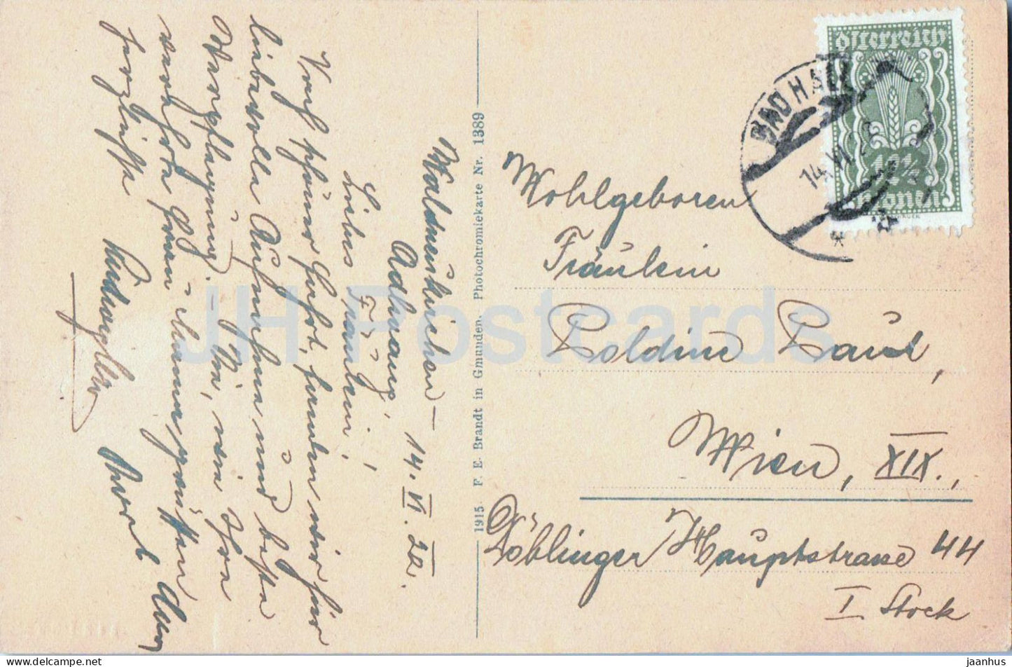 Bad Hall Ob.-Oest. - Vue de la ville avec église - 1389 - carte postale ancienne - 1922 - Autriche - utilisée