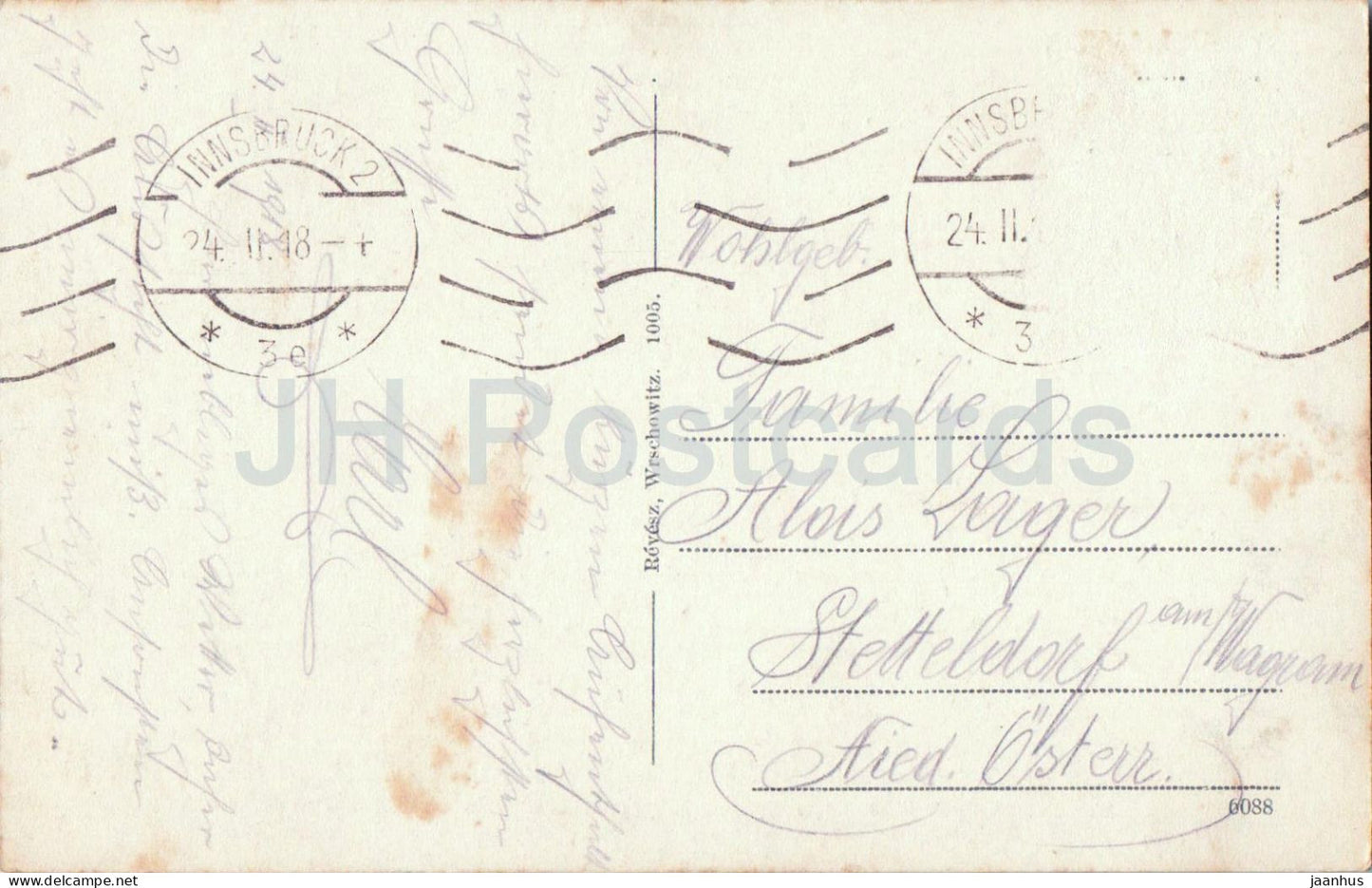 Innsbruck gegen Suden - vue panoramique - Alpes - 6088 - carte postale ancienne - 1918 - Autriche - utilisé