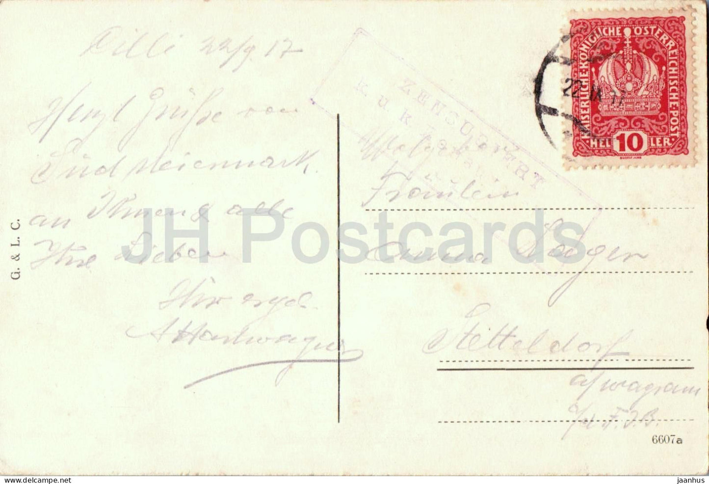 Cilli - Celje - town view - panorama - ZENSURIERT - old postcard - 1917 - Slovenia - used
