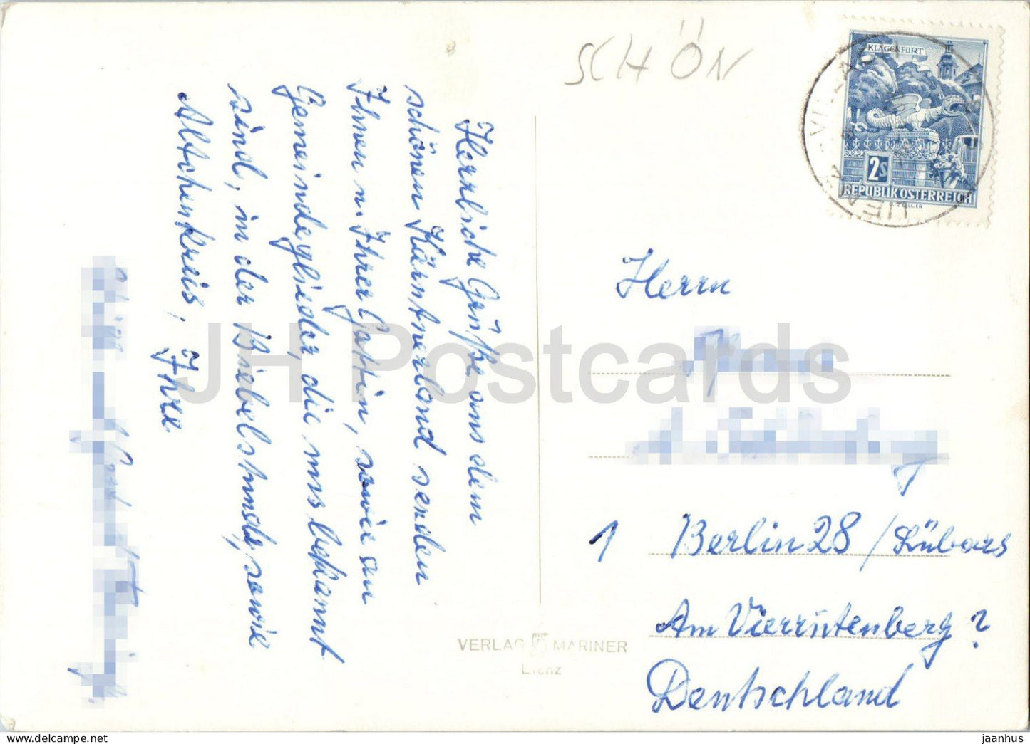 Berg - Drautal - Tal - Dorf - Kirche - Berge - Panorama - alte Postkarte - Österreich - gebraucht