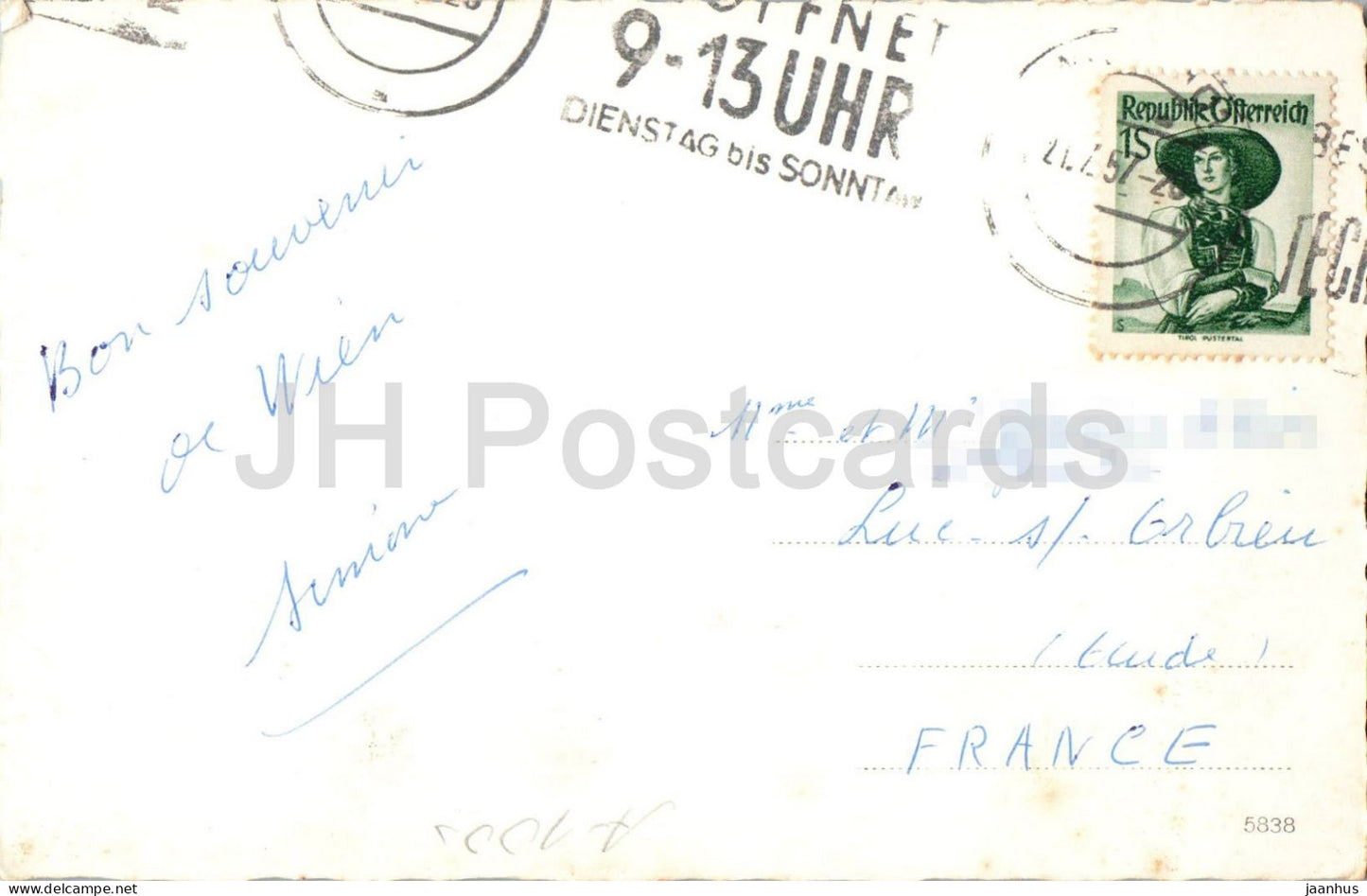 Wien - Vienna - Parlament - Burgtheater - Oper - Rathaus - Mehrfachansicht - 5838 - alte Postkarte - 1957 - Österreich - gebraucht