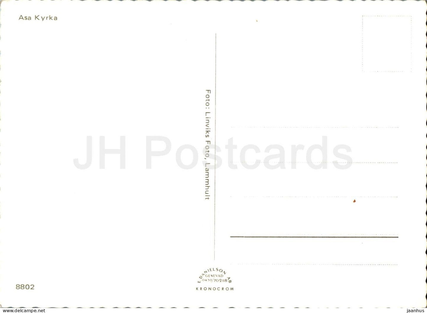 Asa Kyrka - 8802 - Sweden - unused