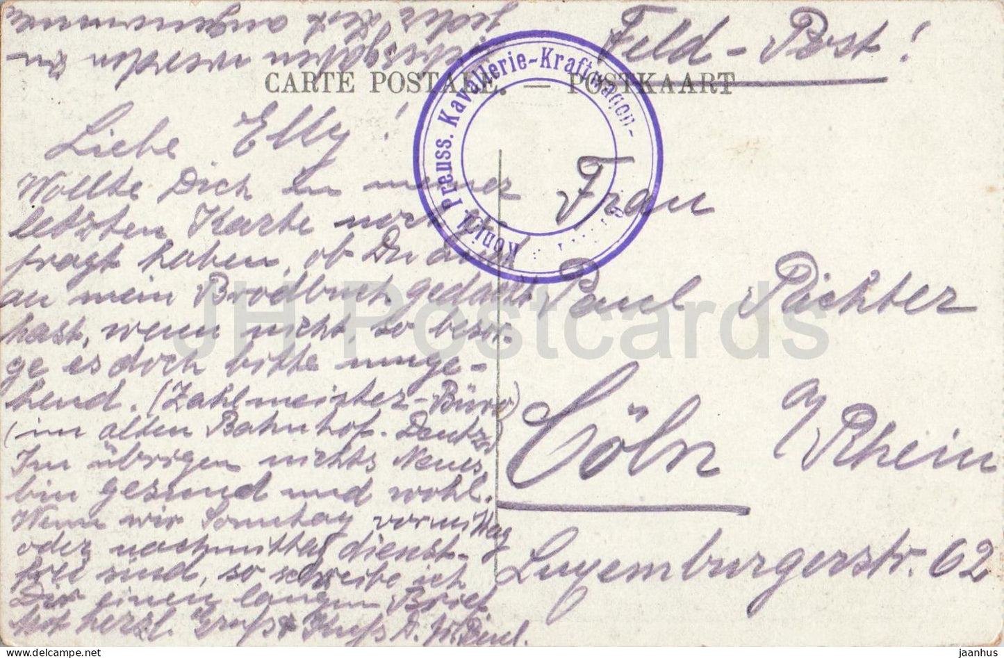 Douai - Beffroi - Belfry Tower - Feldpost - Preuss Kavallerie Kraftwagon - old postcard - France - used