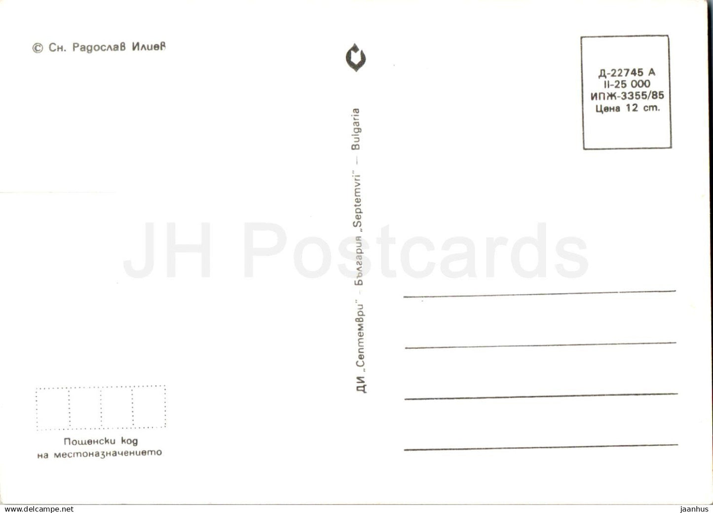 Carte de vœux d'anniversaire - Rose jaune - Fleurs - 1978 - Bulgarie - non utilisée