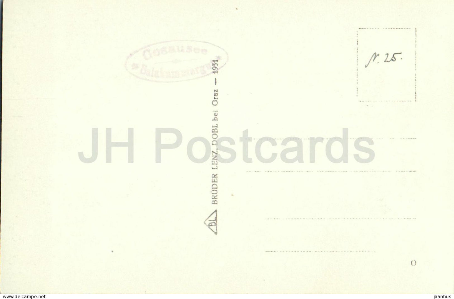 Vord. Gosausee m. d. Dachstein - Nr. 25 - old postcard - 1931 - Austria - unused