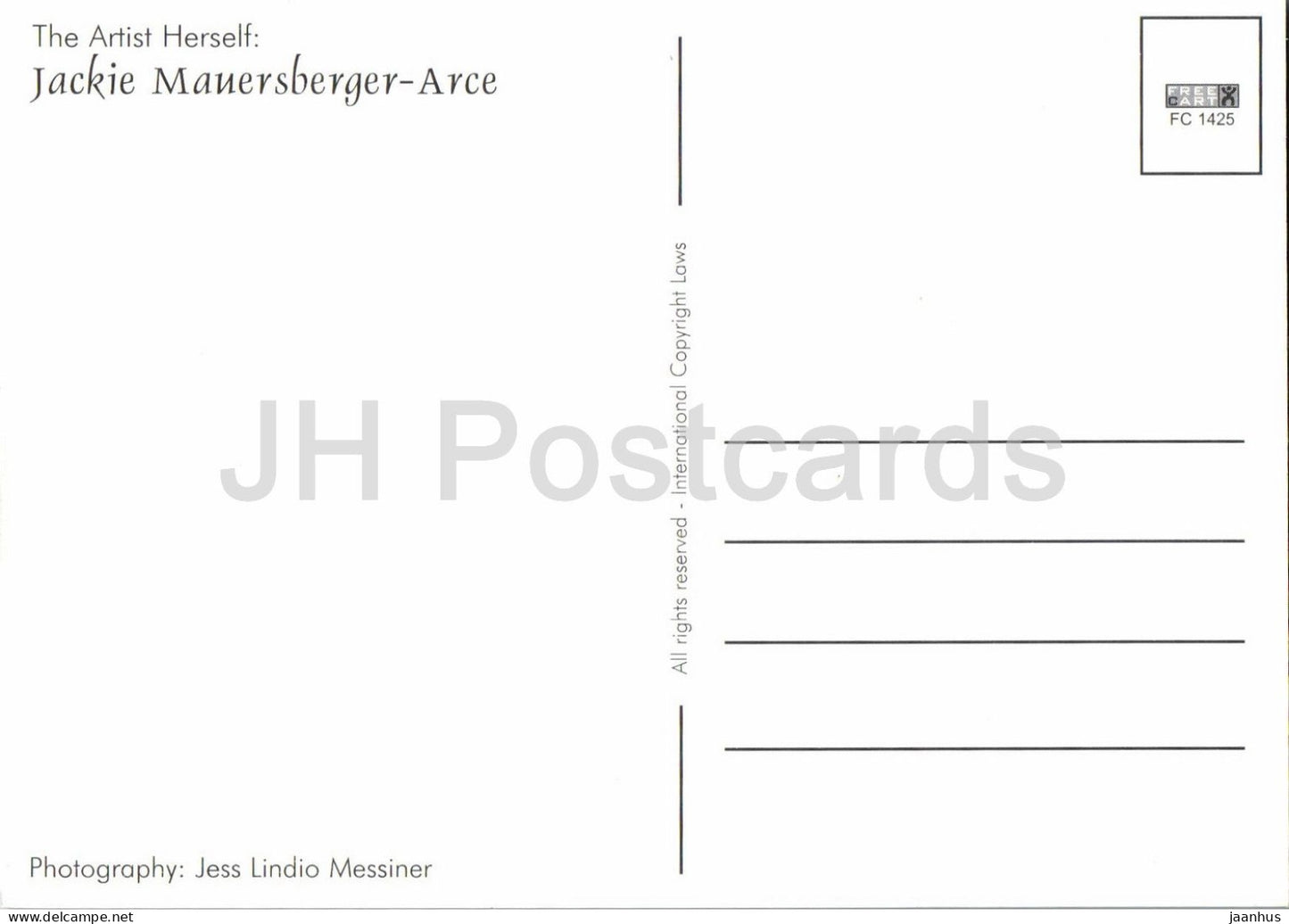 photograph by Jess Lindio Messiner - The Artist Herself - Jackie Mauersberger-Arce - 1990s - Germany - unused