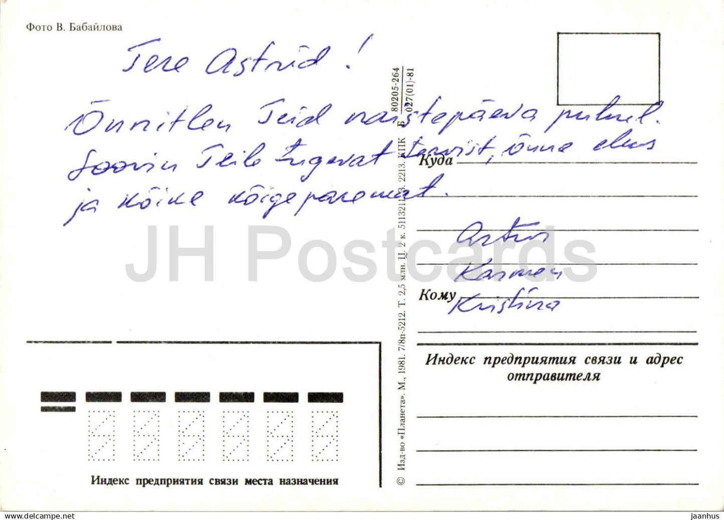 Birthday Greeting Card - Flowers in a Basket - composition - 1981 - Russia USSR - used