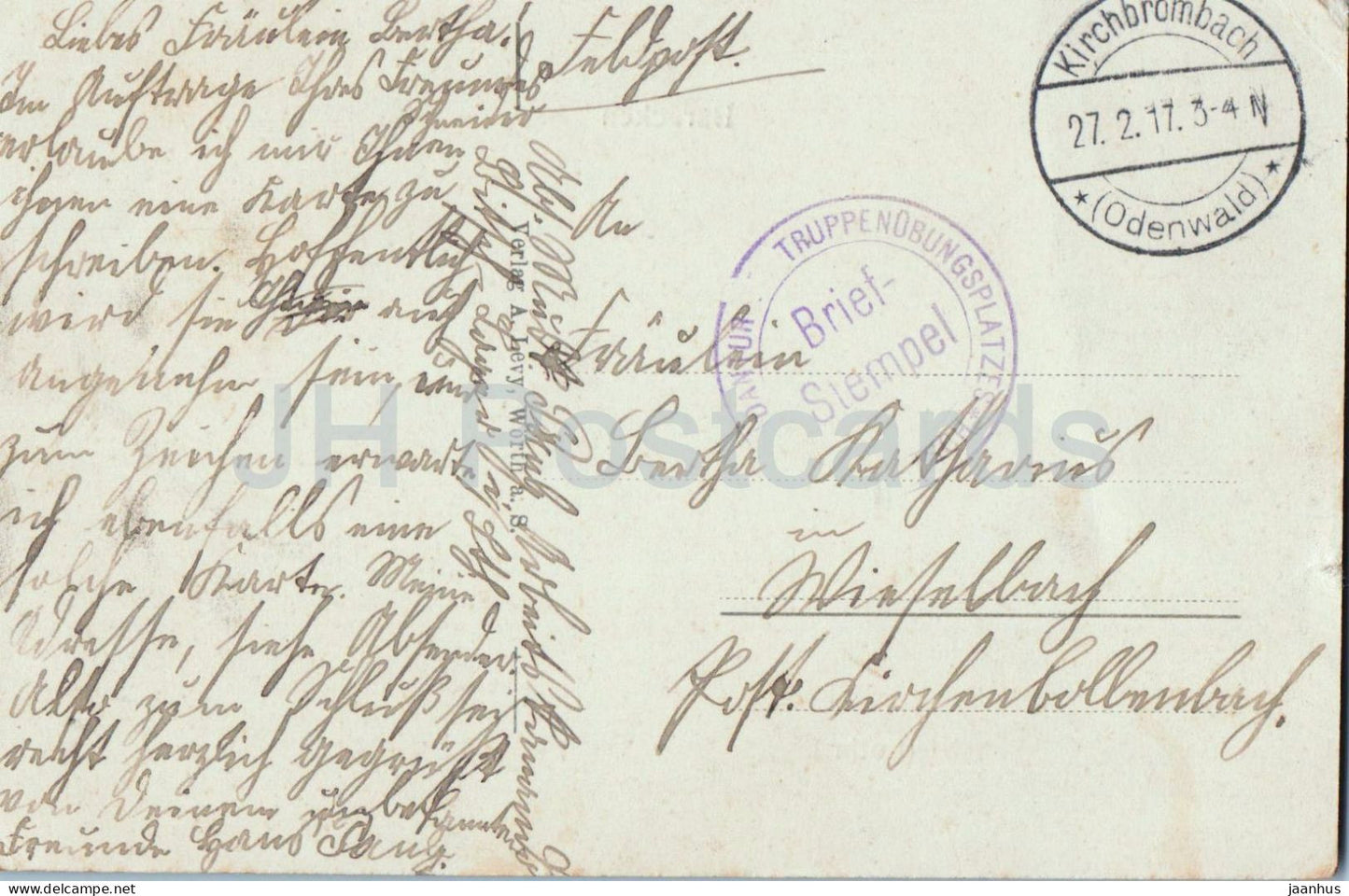 Bitsch - Bitche - Truppenübungsplatz - Baracken - Truppenübungsplatz - Erster Weltkrieg - alte Postkarte - 1917 - Frankreich - gebraucht