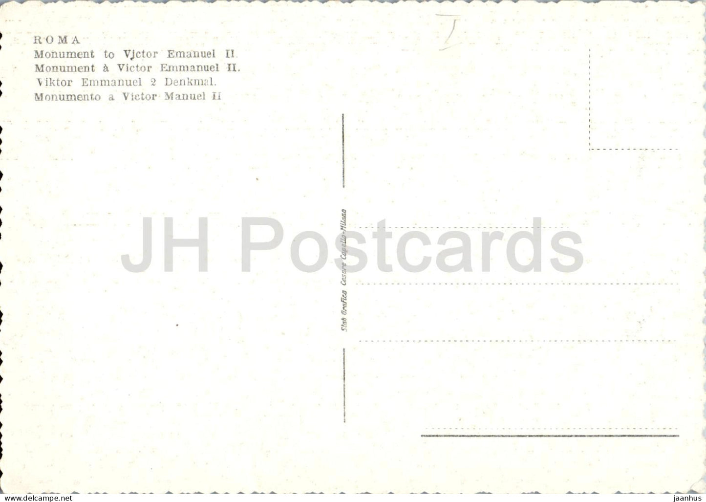 Roma - Rome - Monumento a Vittorio Emanuele II - Monument to Victor Emmanuel II - horse - old postcard - Italy - unused