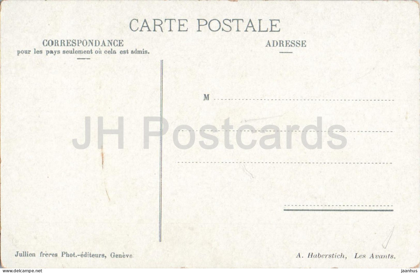 Les Avants et la Dent de Jaman - panorama - vallée - JJ 503 - carte postale ancienne - Suisse - inutilisée