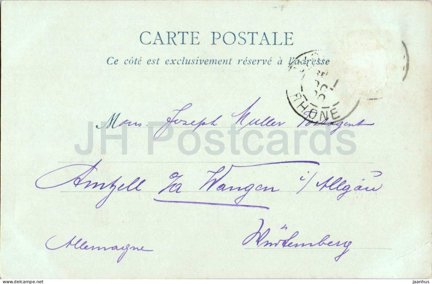 Lyon - Le Palais de Justice & le Coteau de Fourvière - vue ville - rivière - pont - carte postale ancienne - 1900 - France - utilisé