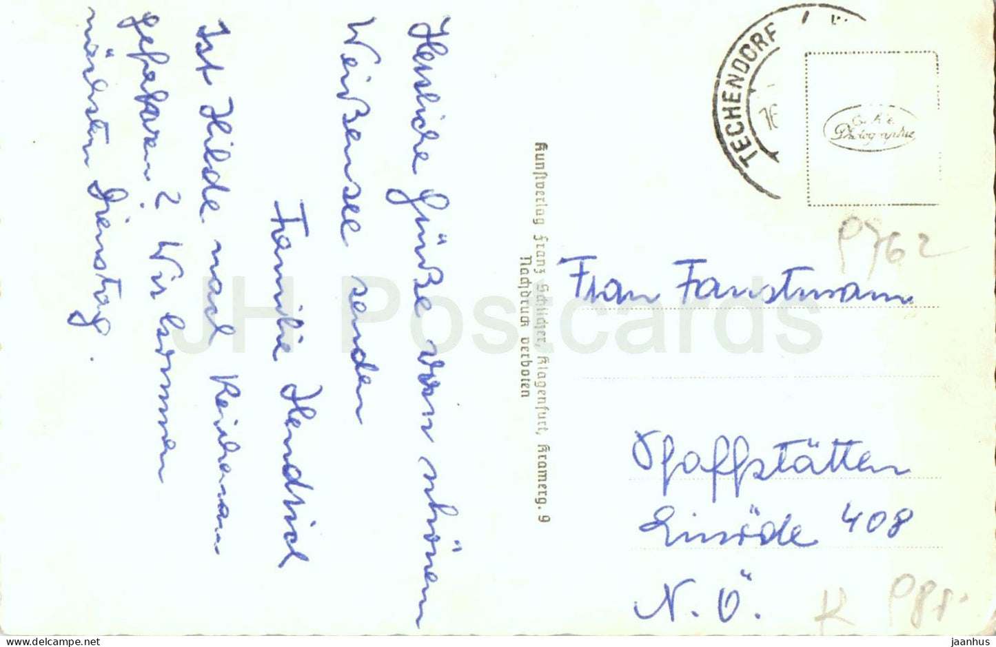 Neusach am Weissensee - Vue sur le lac et les montagnes - 1053 - carte postale ancienne - années 1930 - Autriche - utilisée