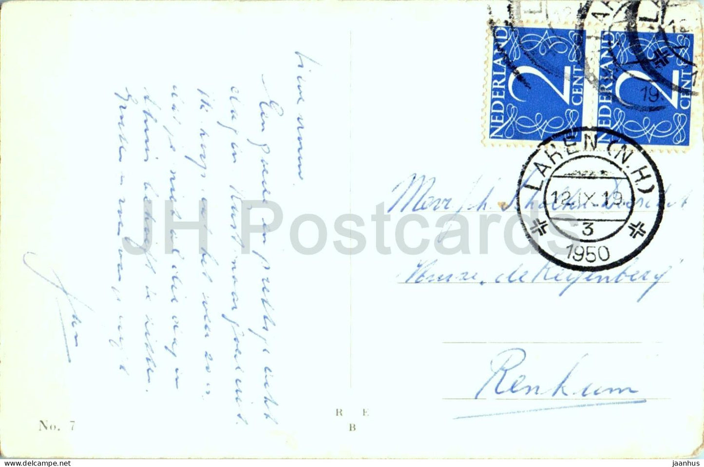 Laren NH - Koesweerd met Basiliek van Sint Jan - lake - church - cathedral - old postcard - 1950 - Netherlands - used