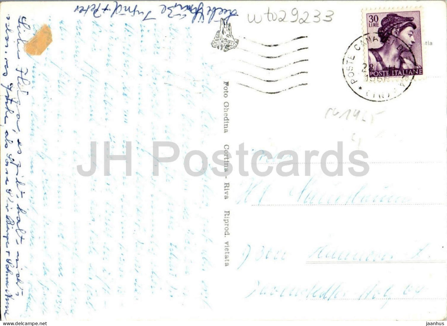 Passo Pordoi 2250 - La Marmolada e Pale di S. Martino - montains - Alps - 49-018 - old postcard - 1950s - Italy - used