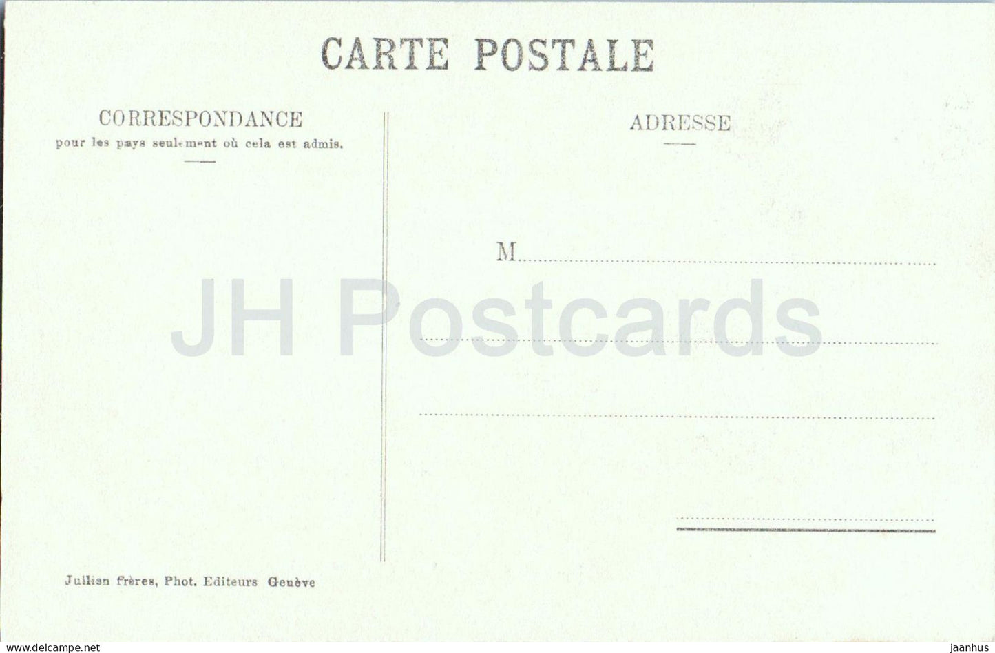 Chillon et la Dent du Midi - castle - lake - J. J. A. - old postcard - Switzerland - unused