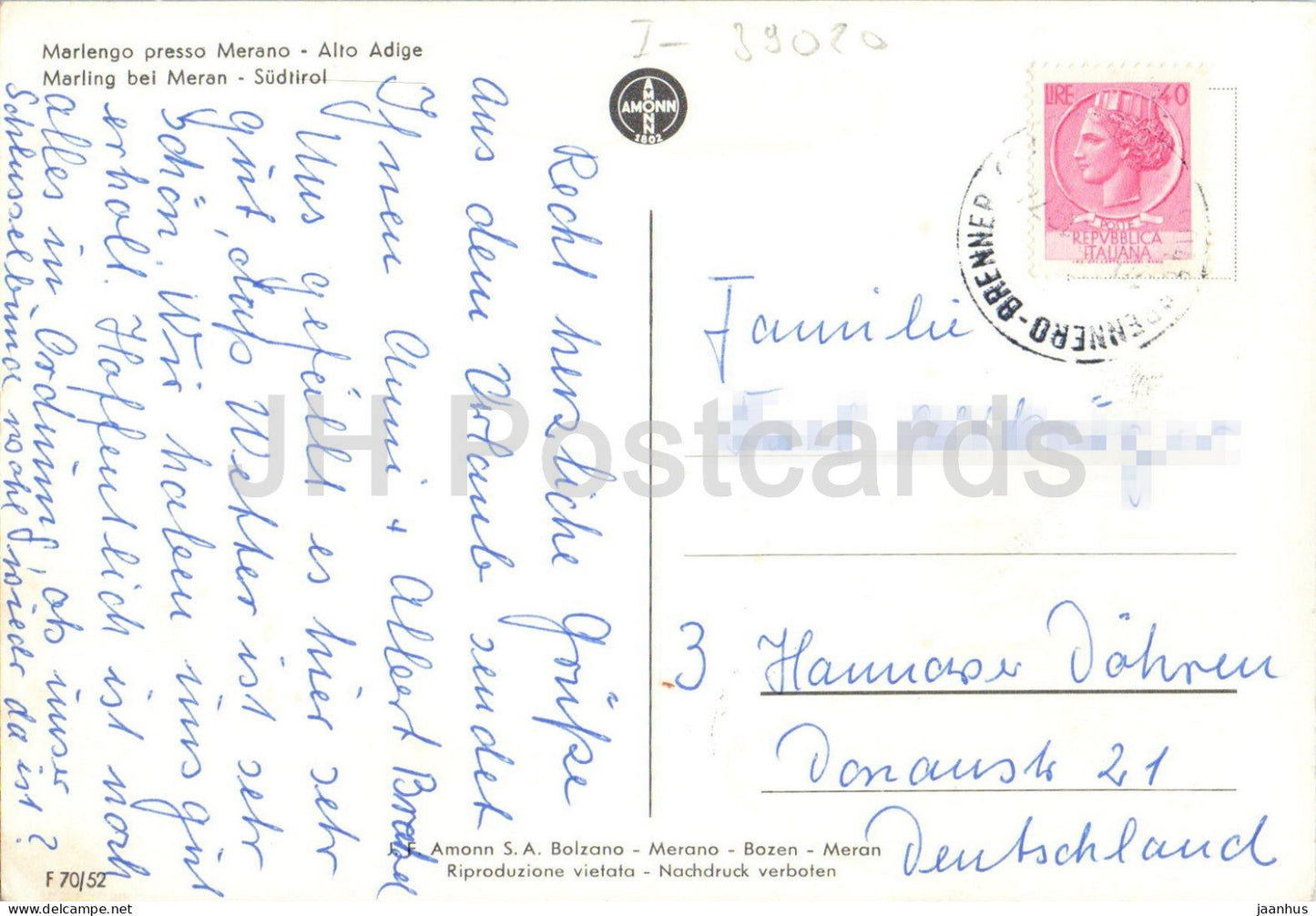 Marlengo bei Meran - Südtirol - Marling bei Meran - Alpen - Berge - Stadt - 70/52 - Italien - gebraucht