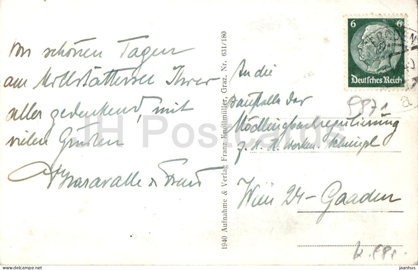 Seeboden a. Millstatter-See - boat - lake - mountains - No. 631/180 - old postcard - 1940 - Austria - used