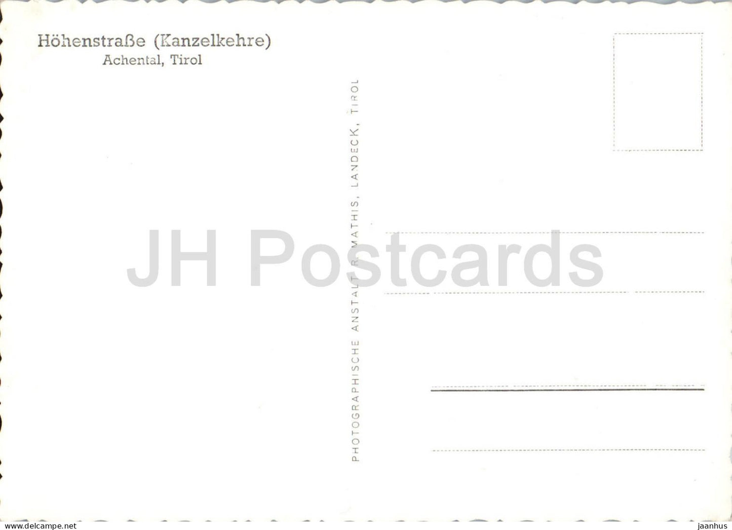 Hohenstrasse – Kanzelkehre – Achental – Tirol – Alpen – Panoramalandschaft – 1 – alte Postkarte – Österreich – unbenutzt